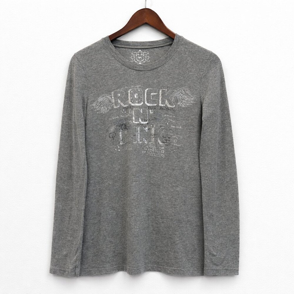 Vintage Y2K Victoria's Secret PINK Rock N Pink Bedazzled Longline Tee Medium